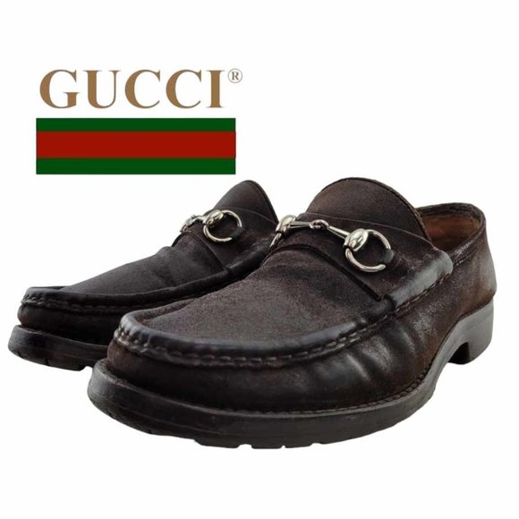 Gucci Other - AUTHENTICATED GUCCI Horsebit 1953 Pressed Suede Loafers Men's Sz 9 D - Brown